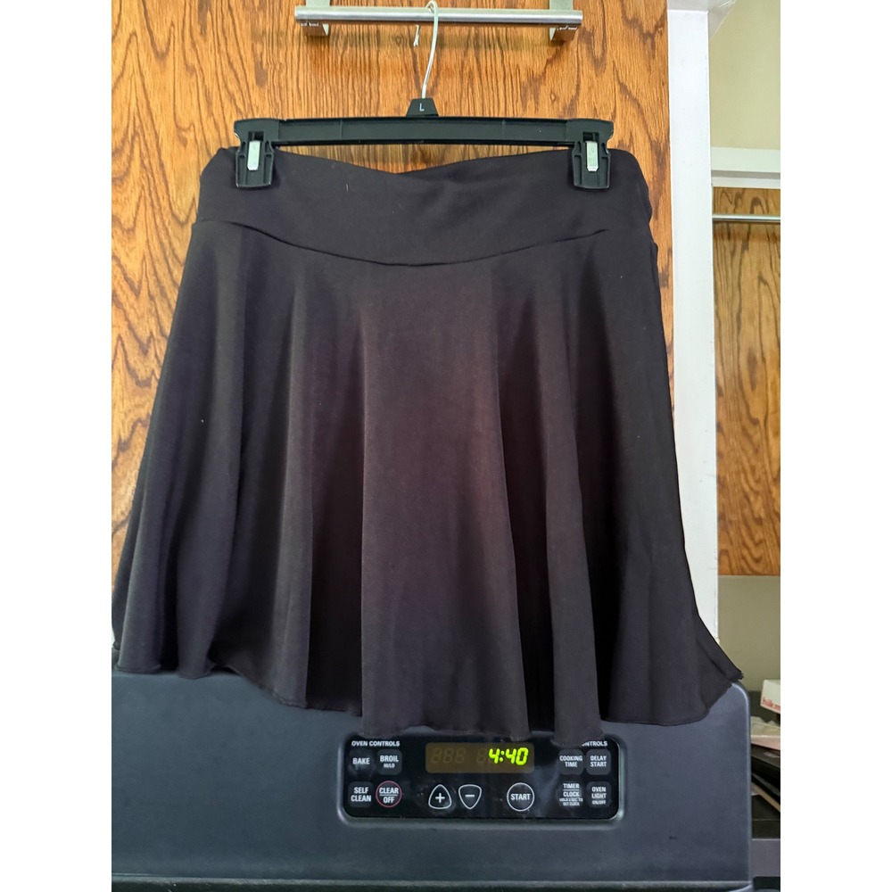 Unbranded Black Skater Skirt with Built-in Shorts XL Solid Flared Mini Skort